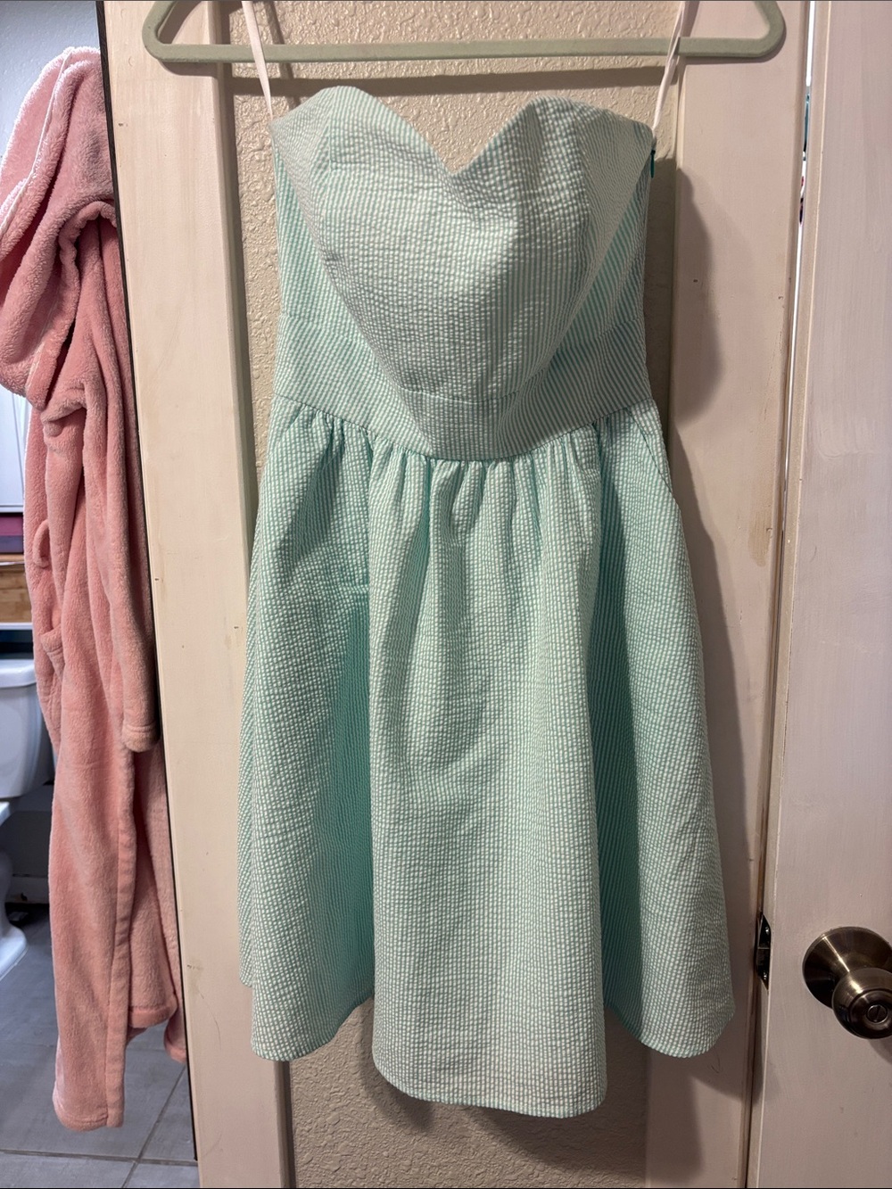 Lauren James Pin Stripe Strapless Dress